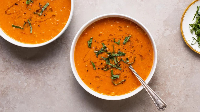 Bowls of tomato soup