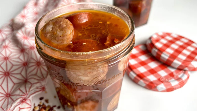 pickled hot dog jar