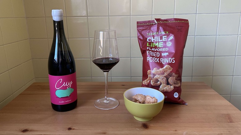 Natural wine and pork rinds