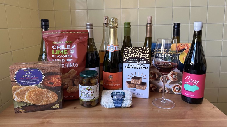 Trader Joe's wine and snacks