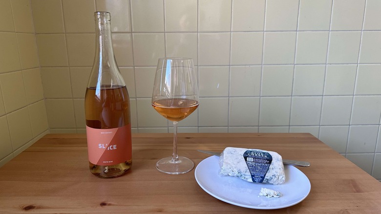 Orange wine and blue cheese