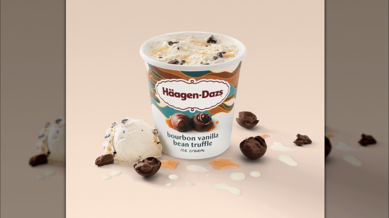 Pint of Häagen-Dazs bourbon vanilla bean truffle ice cream