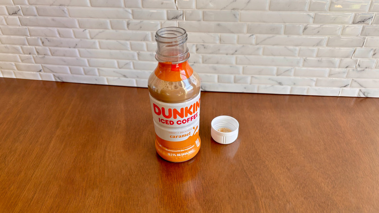 Dunkin' caramel iced coffee bottle