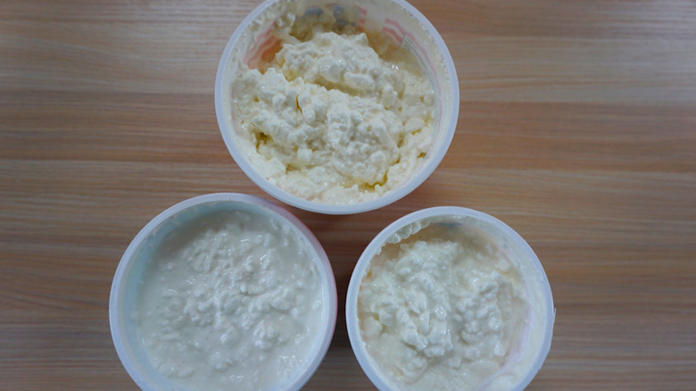 trio of cottage cheese brands