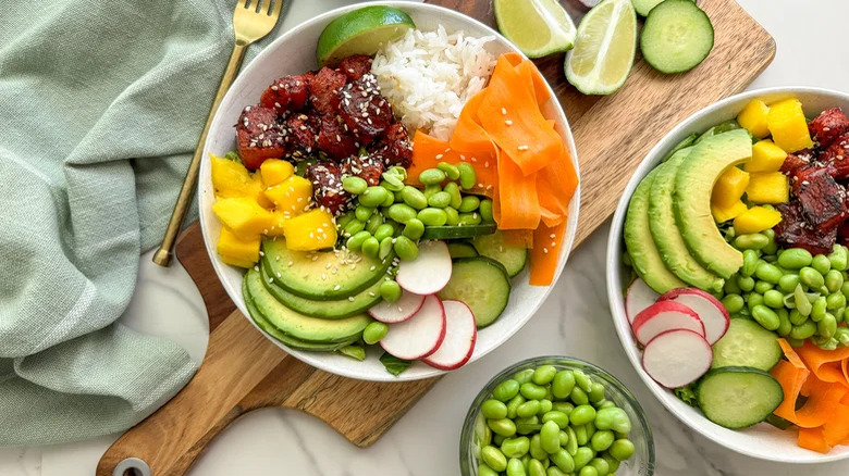 edamame with rice and veggies