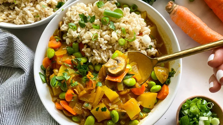 vegetable curry with rice