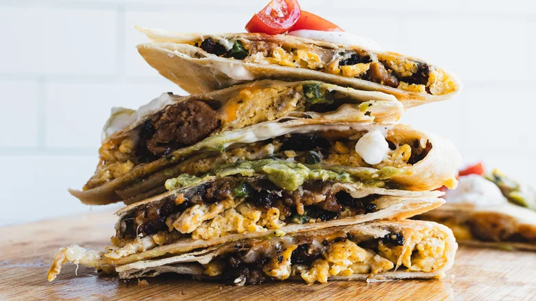 stacked breakfast quesadillas