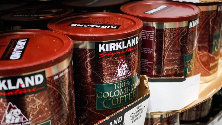 Kirkland Signature 100% Colombian Coffee canisters in-store