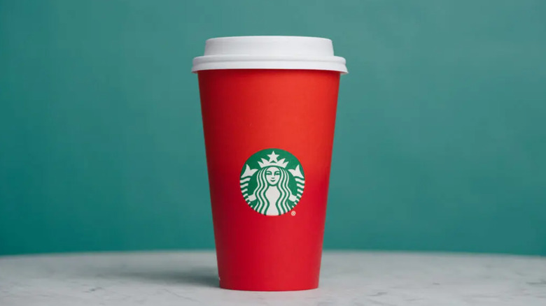 Starbucks plain red cup