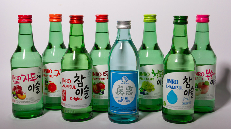 bottles of Jinro Soju