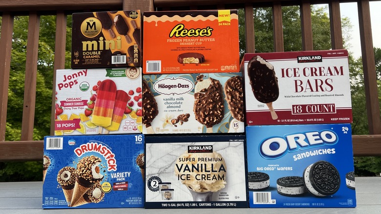 assorted boxes of frozen desserts