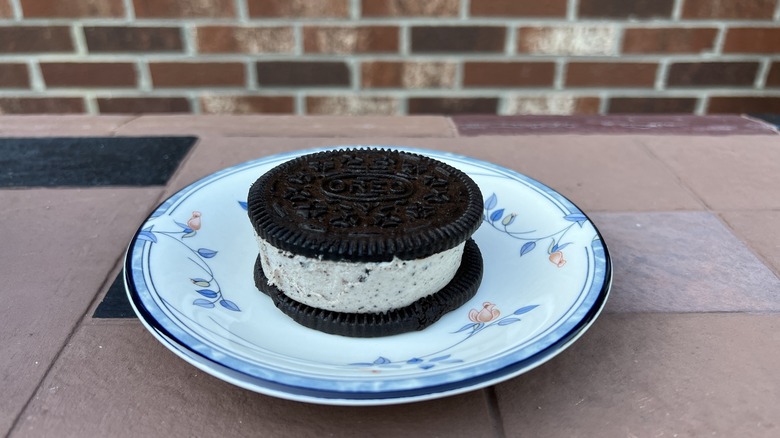 Oreo frozen dessert on plate