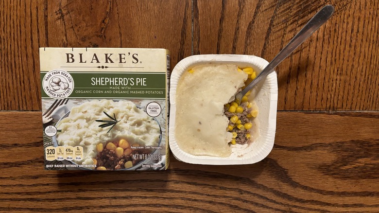 shepherd's pie frozen dinner on table