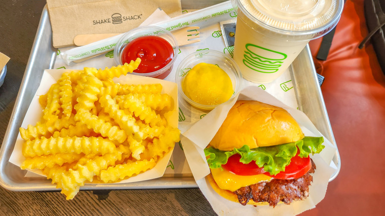 Shake Shack fries and burger