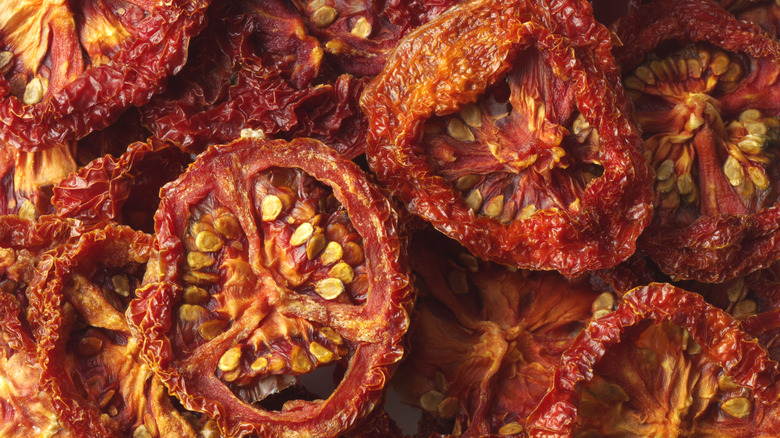 Bunch of sun-dried tomatoes