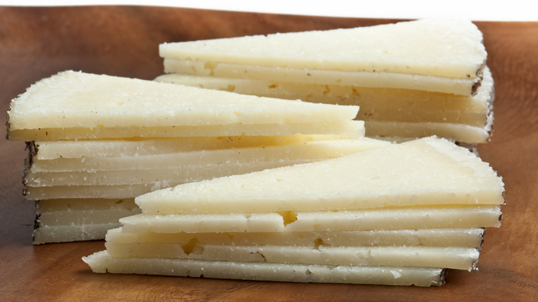 Slices of manchego cheese
