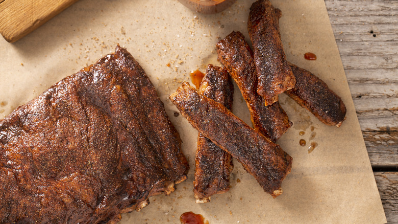 Memphis-style dry rubbed ribs