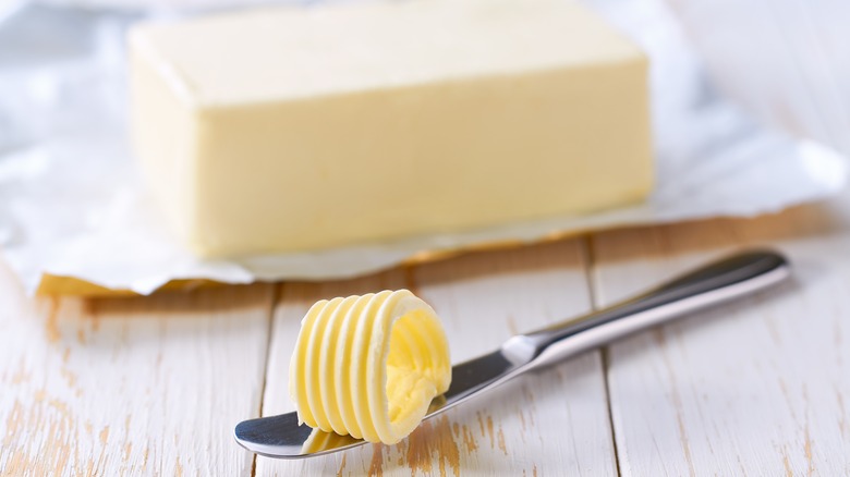 Butter on a butter knife