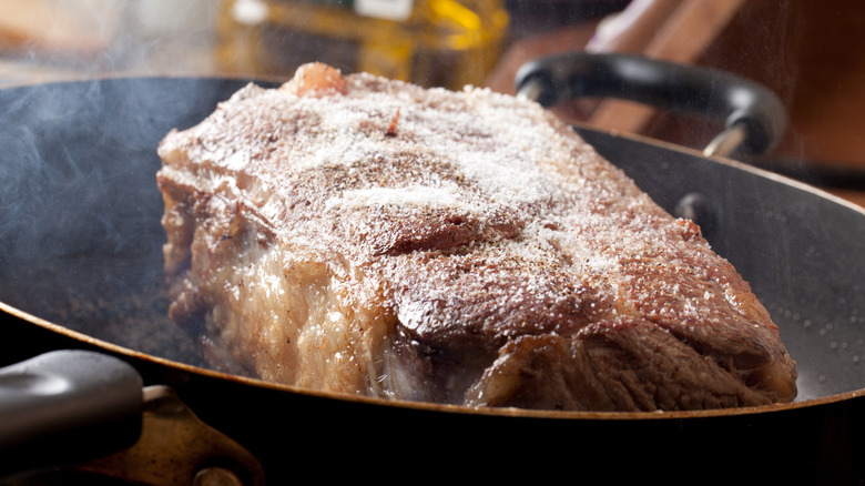 searing beef brisket