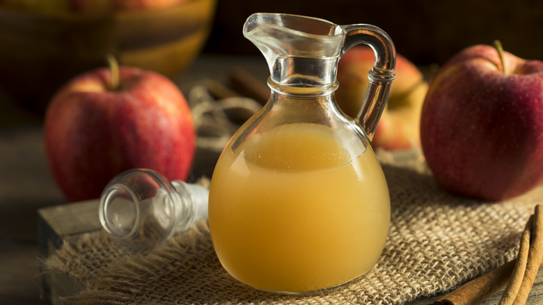 apple cider vinaigrette in jug