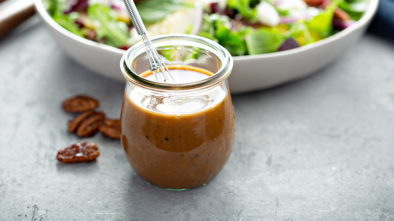 balsamic vinaigrette and walnuts