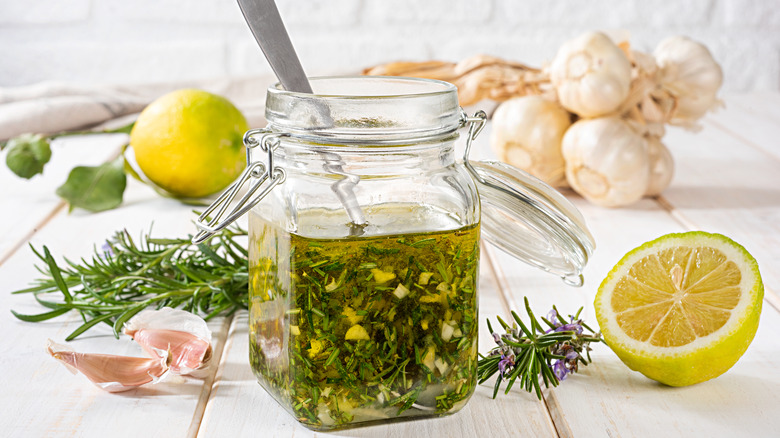 herb vinaigrette, garlic, and lemon