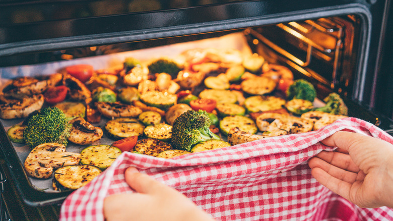 tray of roasted vegetables