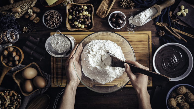 mousse being made with ingredients