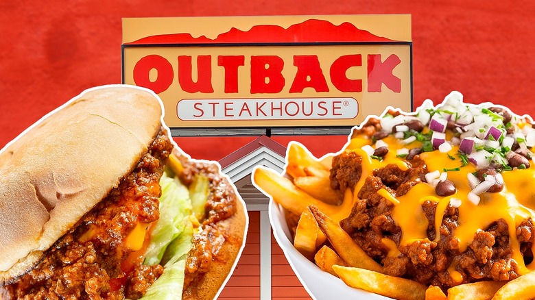 collage of outback steakhouse menu items