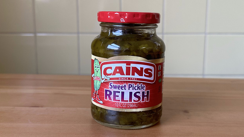 jar of Cains pickle relish