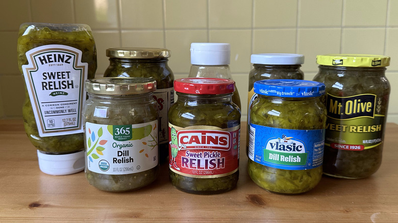 assorted brands of pickle relish