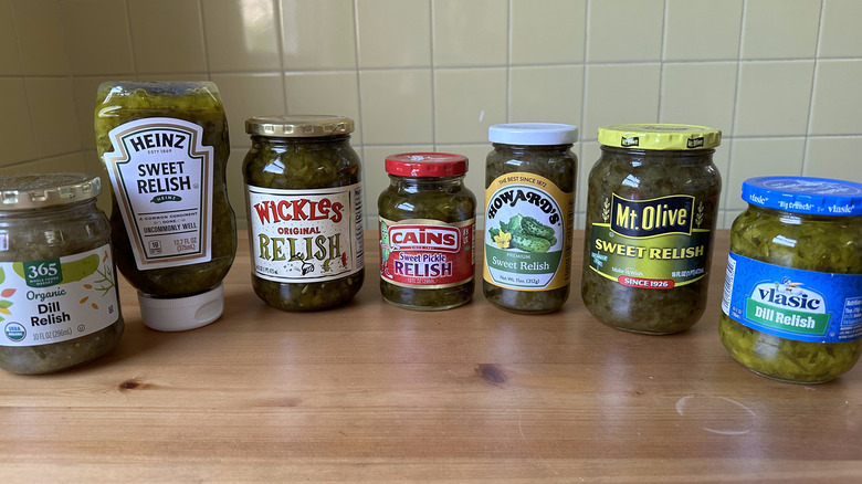 containers of pickle relish