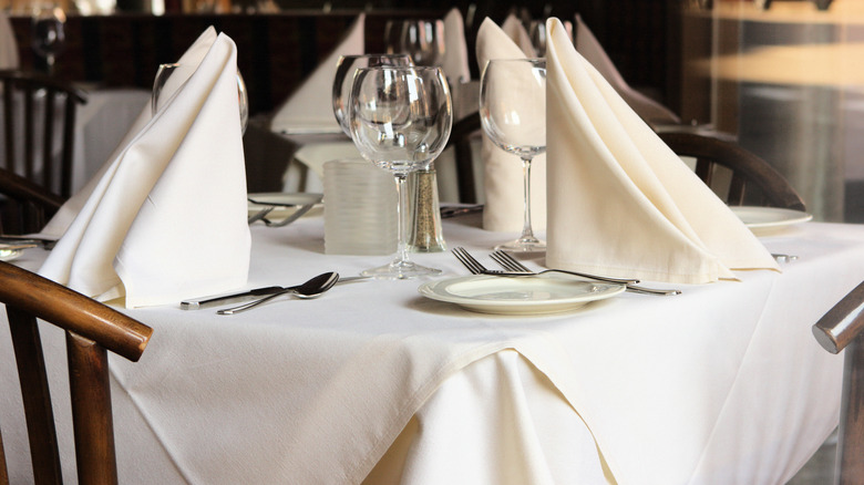 Napkins on a table