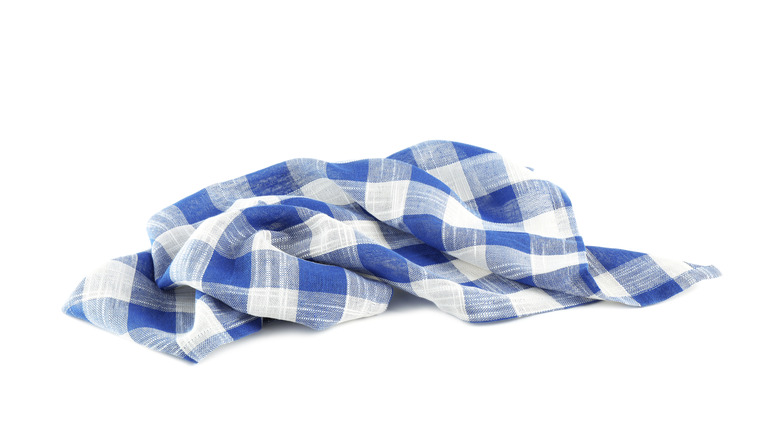 Blue checkered napkin