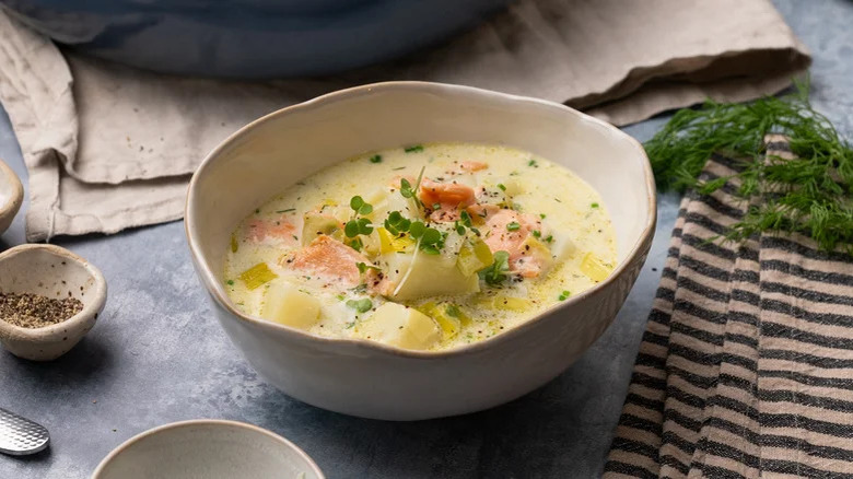 salmon leek soup