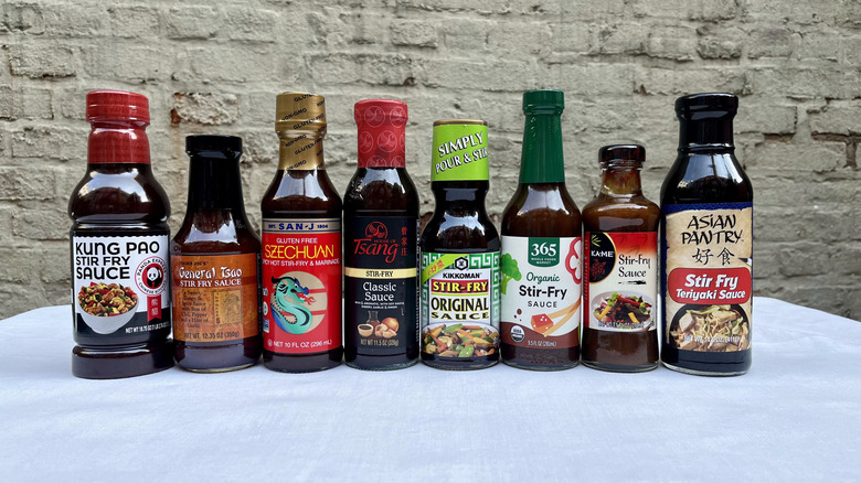 assorted stir-fry sauces