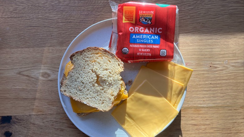 Horizon Organic American Cheese on plate