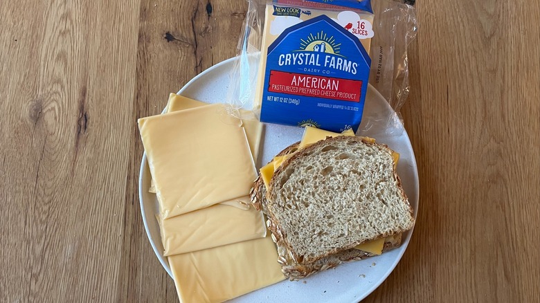 Crystal Farms American Cheese on plate