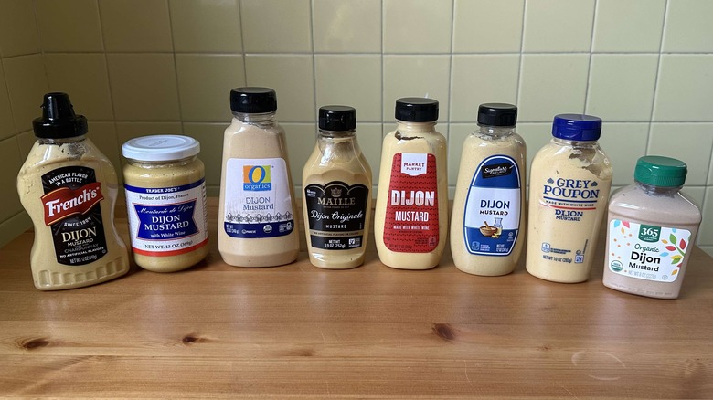 Dijon mustard bottles