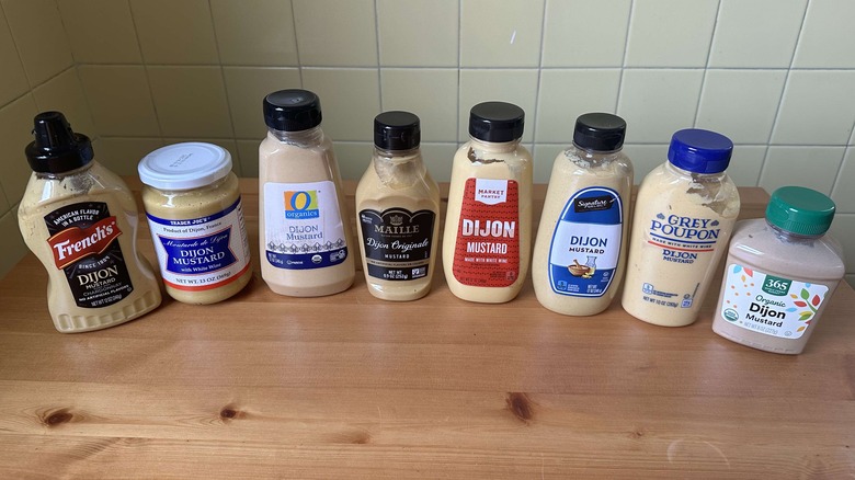 Dijon mustard bottles