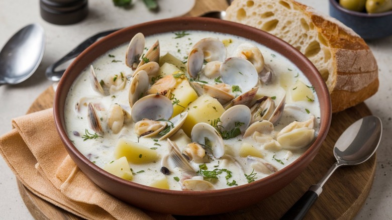 New England clam chowder