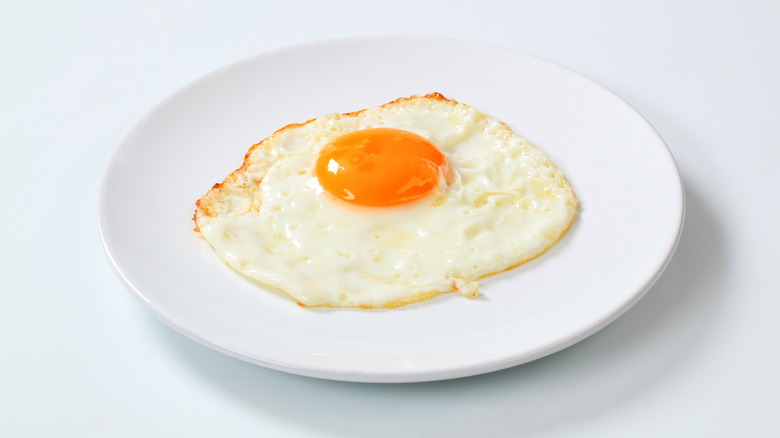 Fried egg on plate