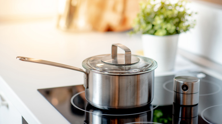 pot with lid on stove