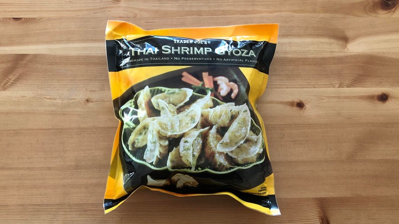 Trader Joe's frozen shrimp gyoza package