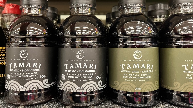 bottles of tamari