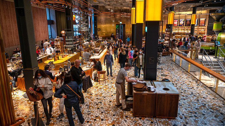 Interior of the Starbucks Roastery in Milan