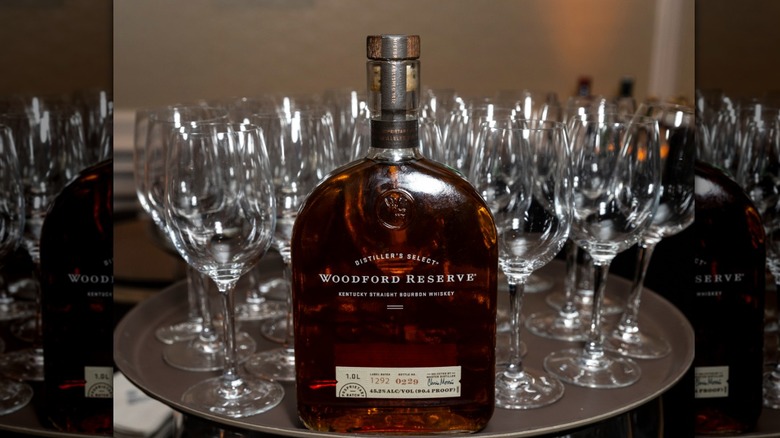 Woodford Reserve and wineglasses