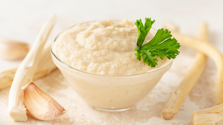 Horseradish sauce in bowl