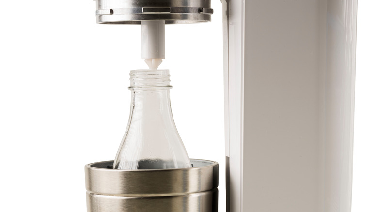 SodaStream bottle in machine