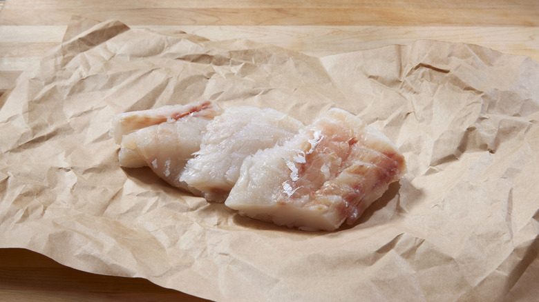 halibut on paper wrapper